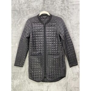 Athleta Coat Grandview PrimaLoft Quilted Size‎ XS Shell  Black Long  Full Zip
